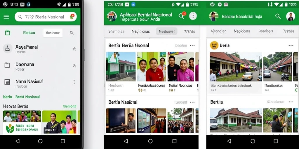 Antarmuka pengguna 77RP menampilkan berita nasional terkini.