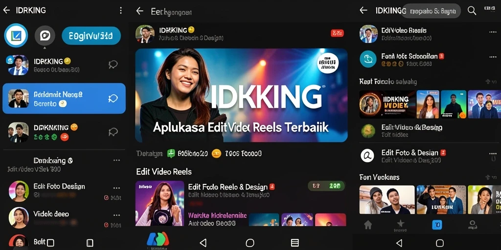 Antarmuka pengguna IDRKING yang sederhana dan intuitif untuk Edit Video Reels.