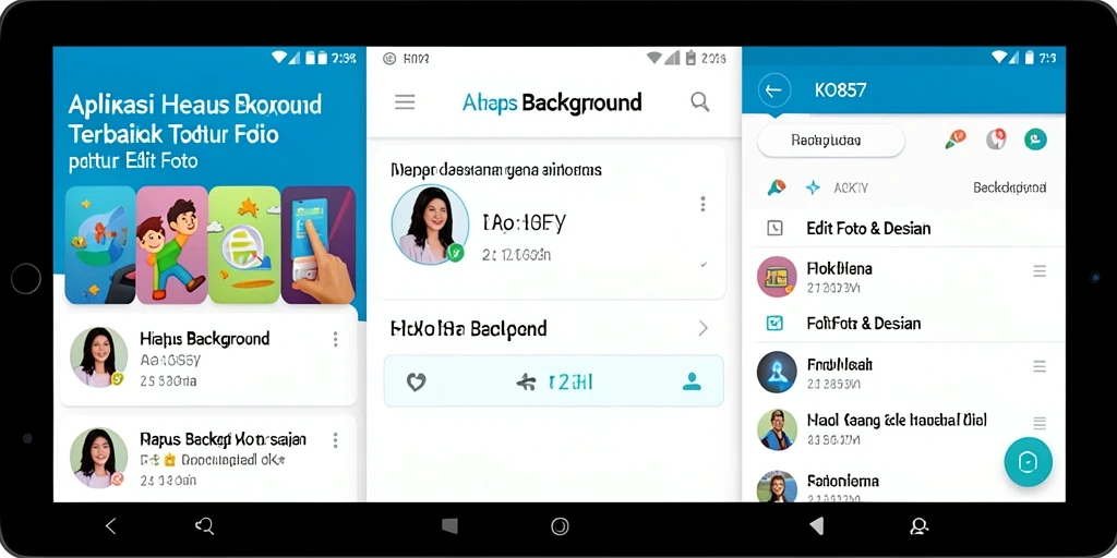 Tampilan antarmuka KO857 dengan fitur Hapus Background yang intuitif.