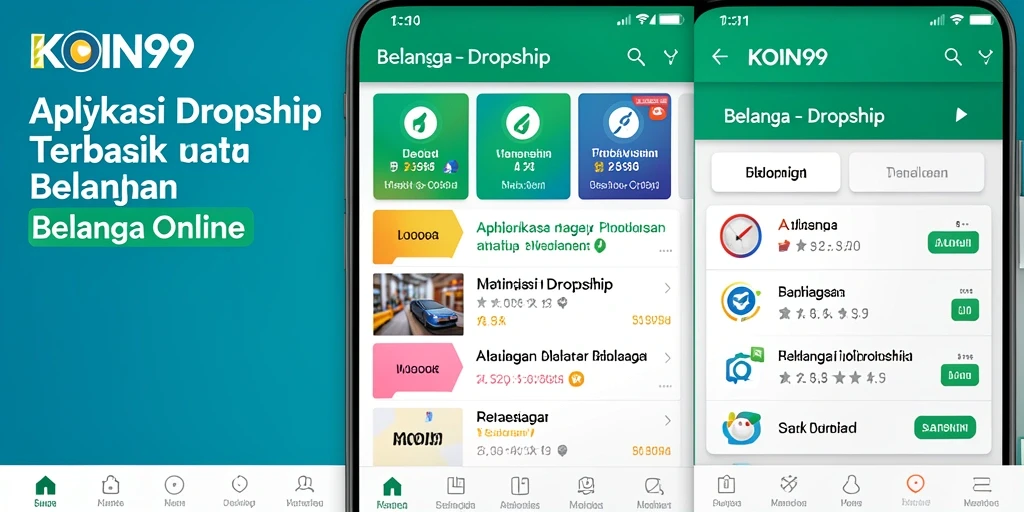 Tampilan antarmuka KOIN99 dengan fitur Dropship yang mudah digunakan.