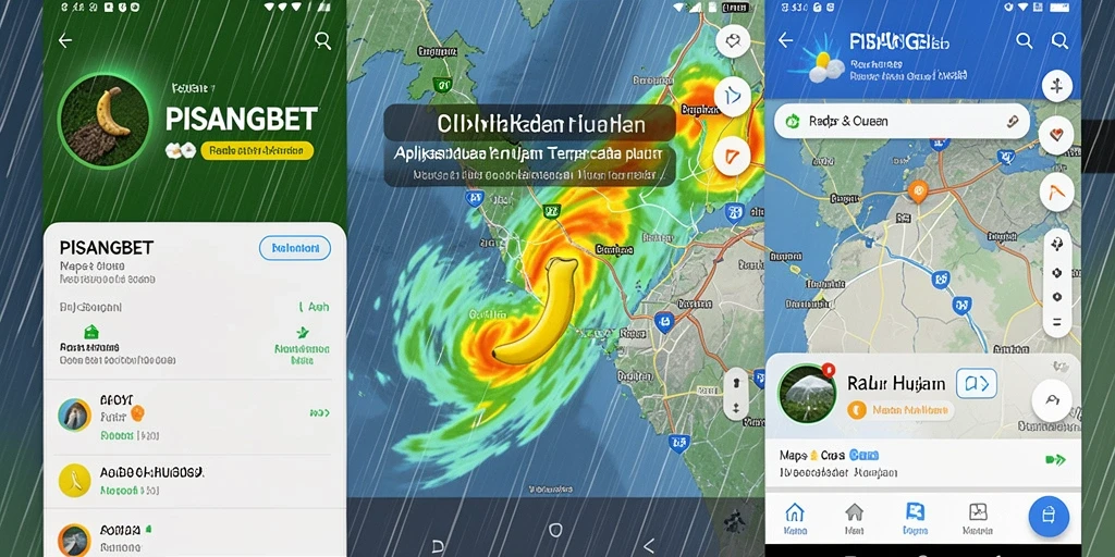 Tampilan antarmuka PISANGBET dengan fitur radar hujan yang informatif.