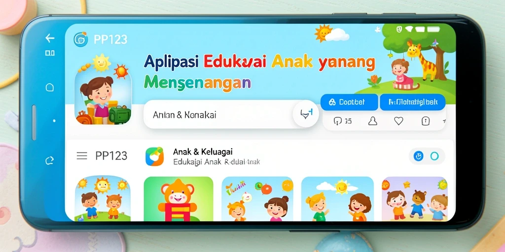 Tampilan antarmuka PP123 yang ramah anak dan menarik.