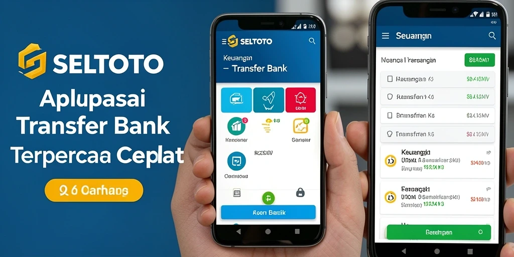Screenshot antarmuka aplikasi SELTOTO yang menunjukkan fitur Transfer Bank.