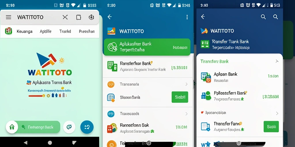 Antarmuka intuitif aplikasi WATITOTO untuk transfer bank.